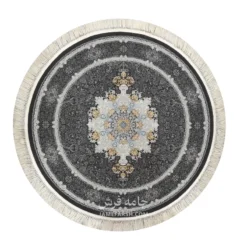 فرش مشهد وینتیج کد 806002 - رنگ زغال سنگی - عکس شماره 1