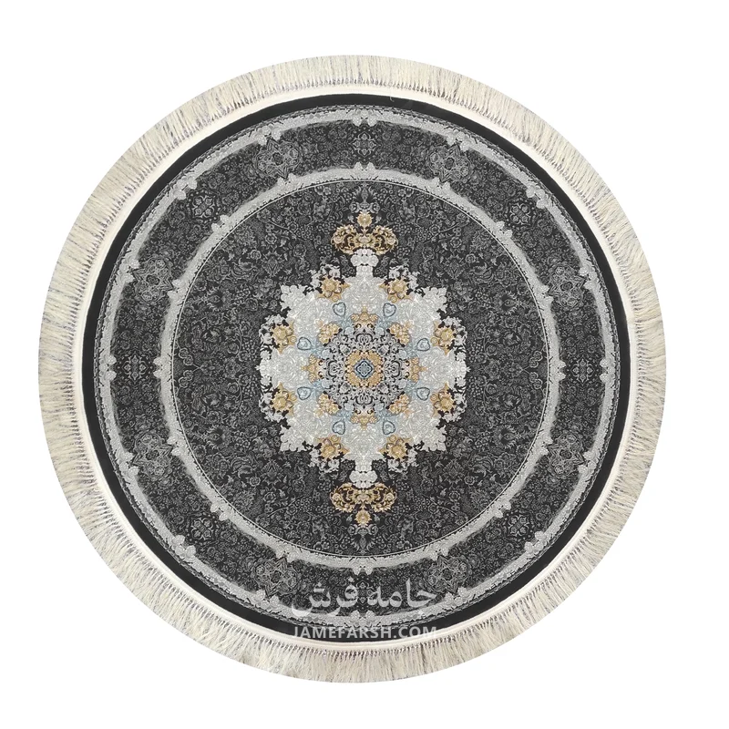 فرش مشهد وینتیج کد 806002 - رنگ زغال سنگی - عکس شماره 1
