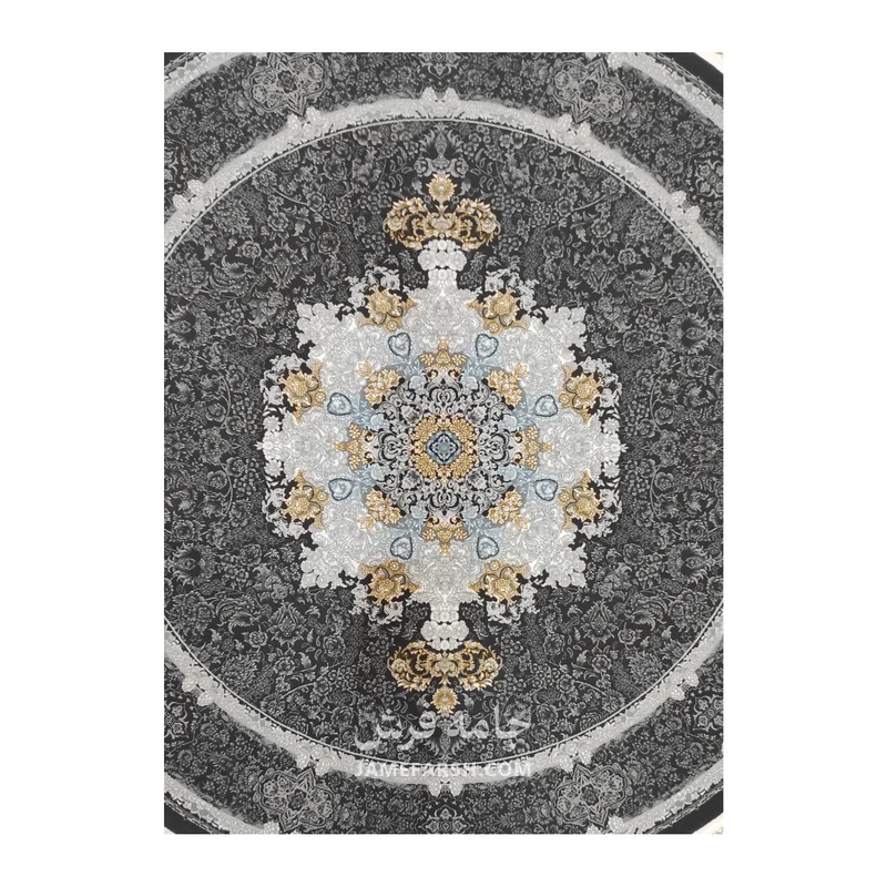 فرش مشهد وینتیج کد 806002 - رنگ زغال سنگی - عکس شماره 2
