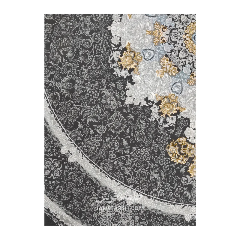 فرش مشهد وینتیج کد 806002 - رنگ زغال سنگی - عکس شماره 3