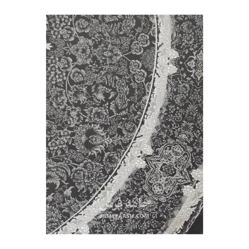 فرش مشهد وینتیج کد 806002 - رنگ زغال سنگی - عکس شماره 4