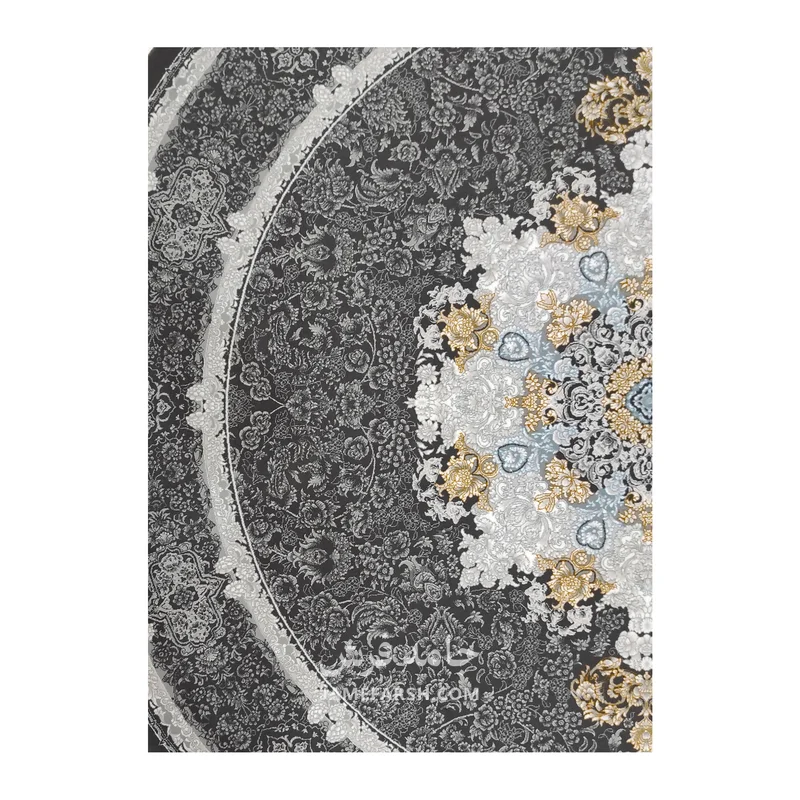 فرش مشهد وینتیج کد 806002 - رنگ زغال سنگی - عکس شماره 5