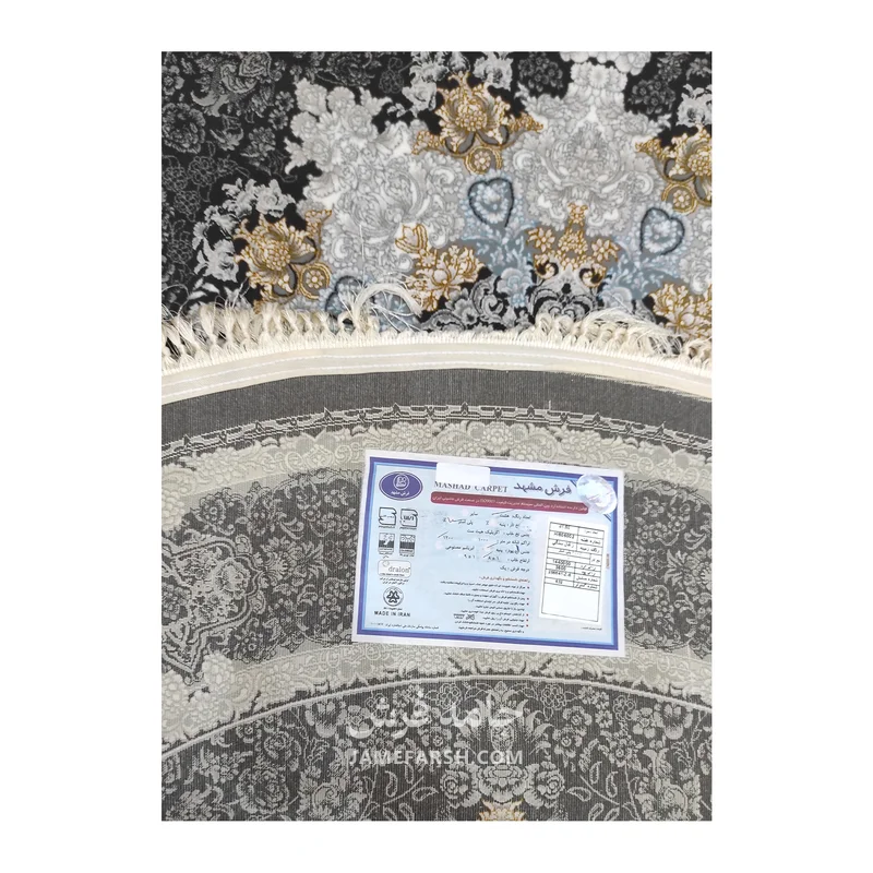 فرش مشهد وینتیج کد 806002 - رنگ زغال سنگی - عکس شماره 6