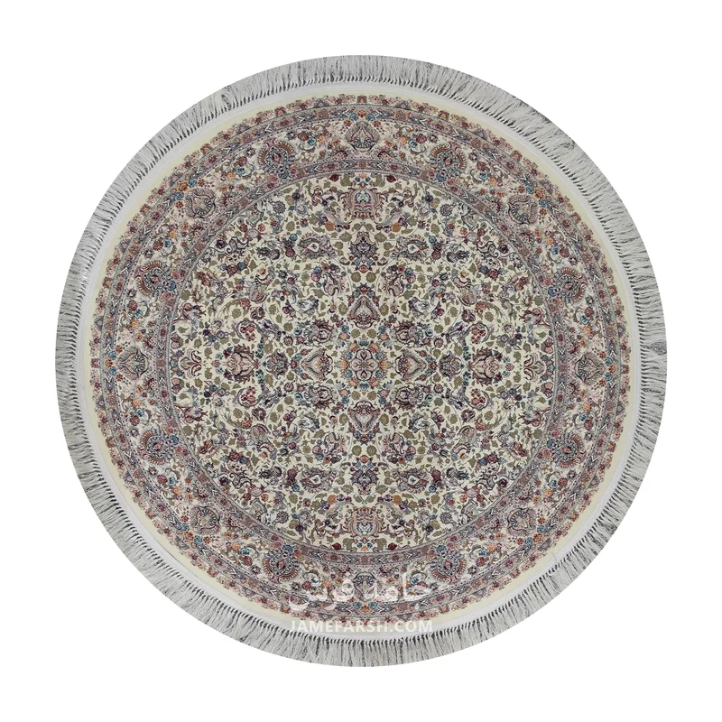 فرش مشهد افشان کد 813001 - رنگ کرم - عکس شماره 1