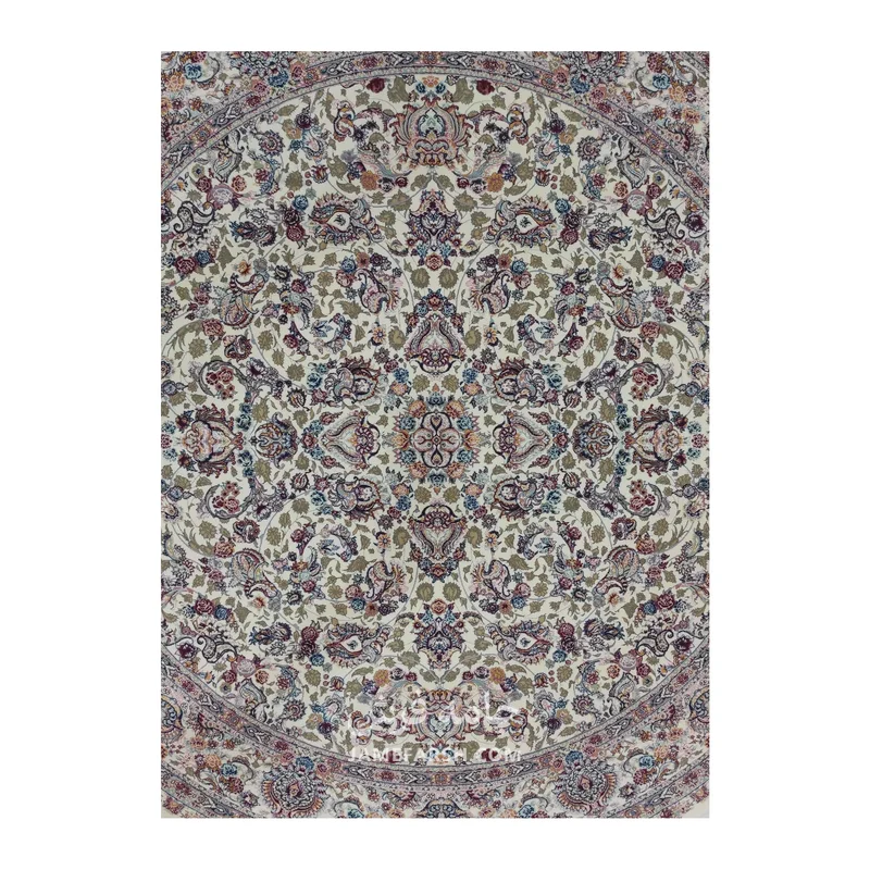 فرش مشهد افشان کد 813001 - رنگ کرم - عکس شماره 2