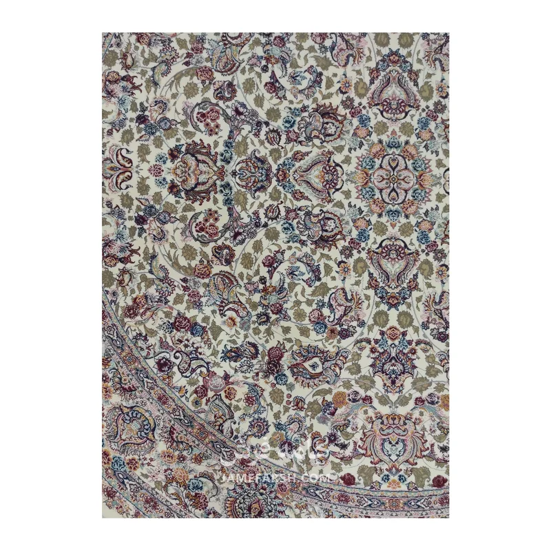 فرش مشهد افشان کد 813001 - رنگ کرم - عکس شماره 3