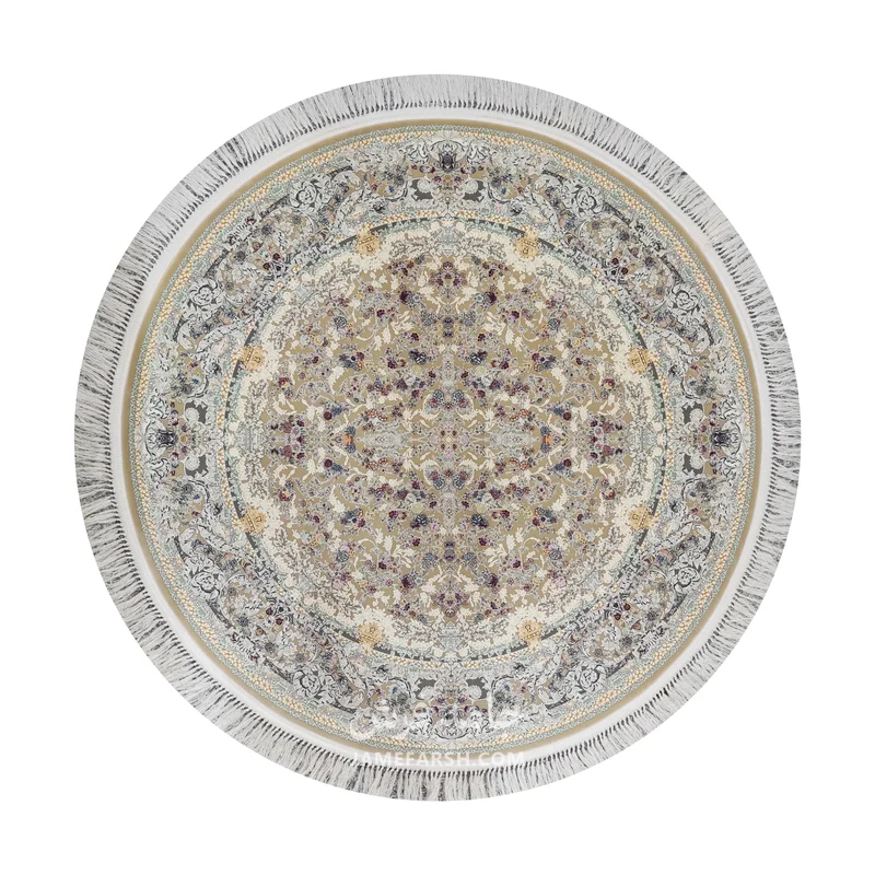 فرش مشهد افشان کد 813012 - رنگ بژ - عکس شماره 1