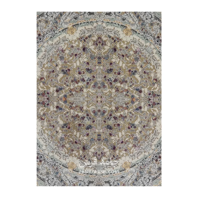 فرش مشهد افشان کد 813012 - رنگ بژ - عکس شماره 2