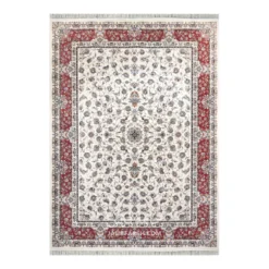 فرش مشهد افشان کد 815059 - رنگ کرم - عکس شماره 1