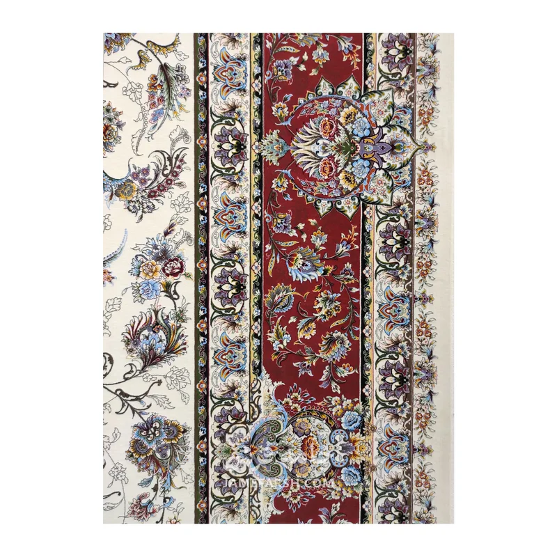 فرش مشهد افشان کد 815059 - رنگ کرم - عکس شماره 7