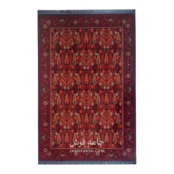 فرش مشهد درختی کد 871374 - رنگ عنابی - عکس شماره 1