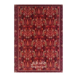 فرش مشهد درختی کد 871374 - رنگ عنابی - عکس شماره 2