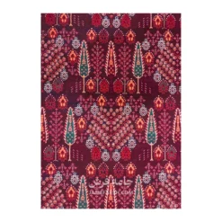 فرش مشهد درختی کد 871374 - رنگ عنابی - عکس شماره 3