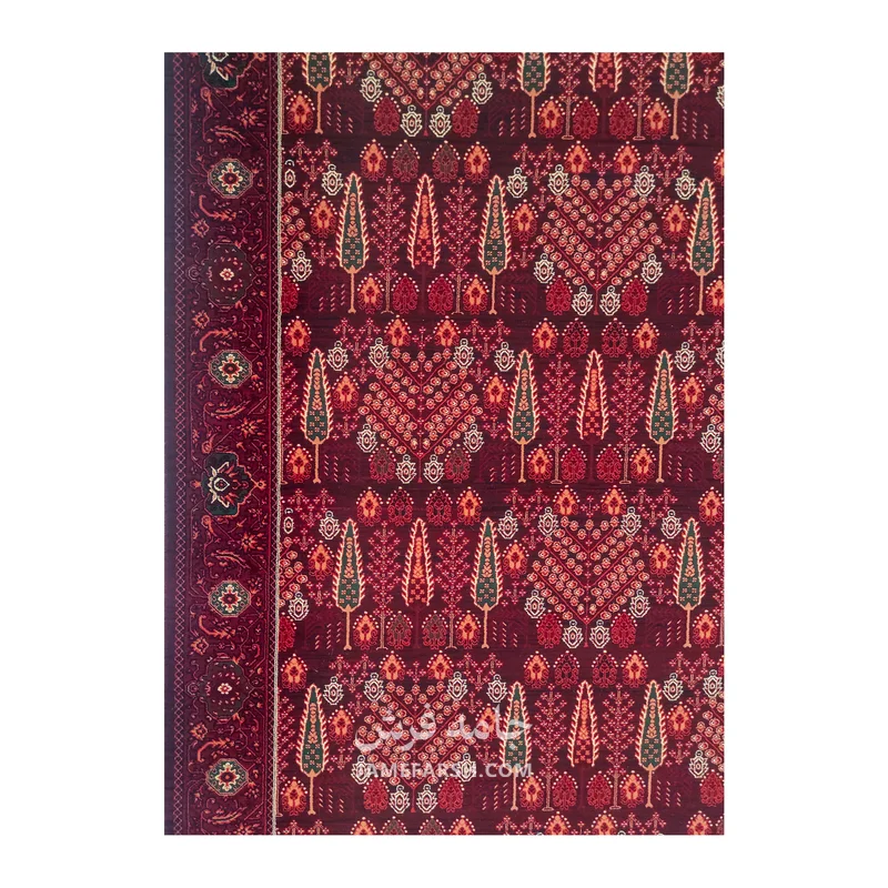 فرش مشهد درختی کد 871374 - رنگ عنابی - عکس شماره 4