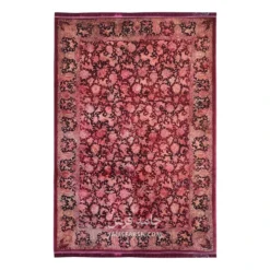 فرش بهراد طرح ابریشمی کد T1001 - رنگ لاکی - عکس شماره 1