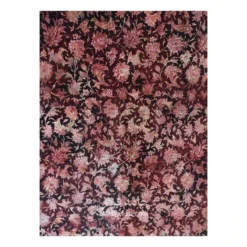 فرش بهراد طرح ابریشمی کد T1001 - رنگ لاکی - عکس شماره 2