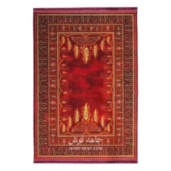 فرش بهراد طرح ابریشمی کد T1060 - رنگ لاکی - عکس شماره 1