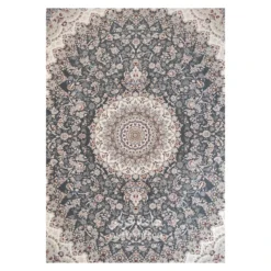 فرش توس مشهد لچک ترنج کد 1503 - رنگ دودی - عکس شماره 2