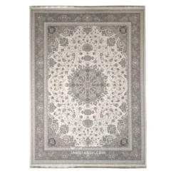 فرش توس مشهد لچک ترنج کد 1511 - رنگ کرم - عکس شماره 1