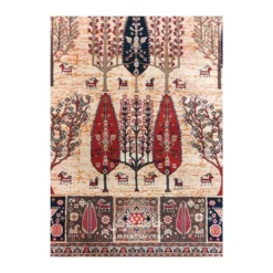 فرش بزرگمهر درختی کد 78020 - رنگ گندمی - عکس شماره 2