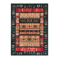 فرش بزرگمهر بلوچی کد 78102 - رنگ سبز - عکس شماره 2