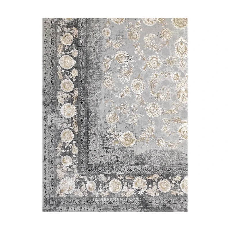 فرش مشهد افشان کد 803594 - رنگ فیلی - عکس شماره 10