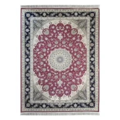 فرش مشهد لچک ترنج کد 814003 - رنگ ارغوانی - عکس شماره 1