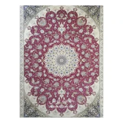 فرش مشهد لچک ترنج کد 814003 - رنگ ارغوانی - عکس شماره 2