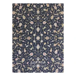 فرش مشهد افشان کد 814004 - رنگ آبی کاربنی - عکس شماره 2