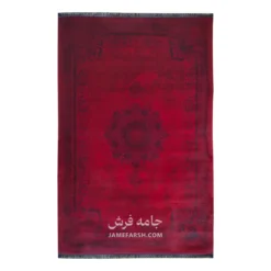 فرش مشهد لچک ترنج کد 871312 - رنگ لاکی - عکس شماره 1