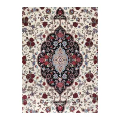 فرش توس مشهد لچک ترنج کد رزا - رنگ کرم - عکس شماره 2